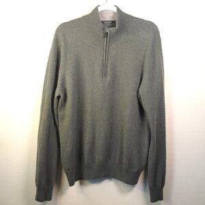 Saks Fifth Avenue Cashmere Quarter Zip Sweater XL